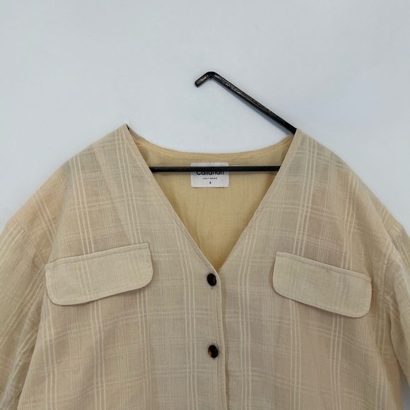 Callahan Creme Kira Tortoise Button Front Skirt & Fiona Button Up Matching Set - Picture 1 of 13